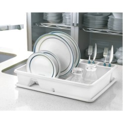 Escurre Platos Rectangular Con Bandeja Anti Goteo Plástico 49x39x10 (Alt,) cm,