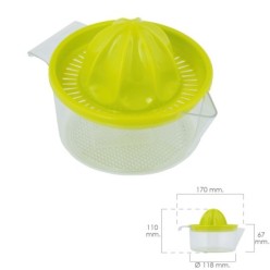 Exprimidor Zumo Manual Frutas Con Jarra Plástico Ø 12 x 11 cm,