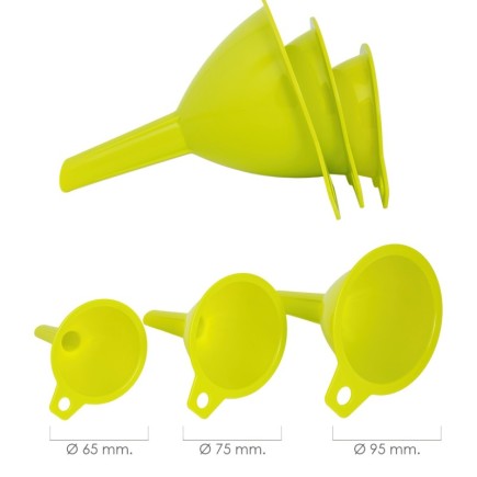 Embudos Plástico Cocina Ø 65 / 75 / 95 mm, (Set 3 Embudos)