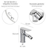 Monomando Bide "Hamburgo" Grifo Baño, Grifo Encimera, Grifo Cocina, Grifo Mezclador, Cartucho Ceramico Ø 35 mm, al por Mayor | A