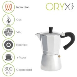 Cafetera Inducción Aluminio 6 Tazas (300 Ml,)