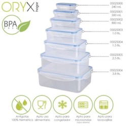 Recipiente Hermetico Plastico Rectangular 240 ml, 12,5x8,5x4,5 (Alt,) cm,