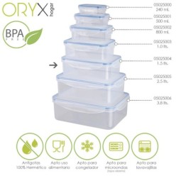 Recipiente Hermetico Plastico Rectangular 1,500 ml, 22x15x7,5 (Alt,) cm,