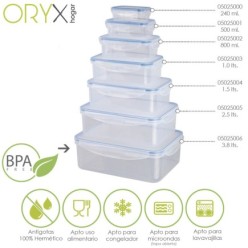 Recipiente Hermetico Plastico Rectangular 3,800 ml, 28x21x9,5 (Alt,) cm,