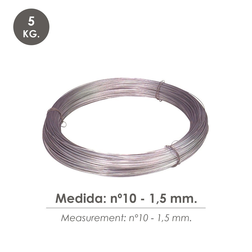 Alambre Galvanizado Rollo  5 kg, Nº10 - 1,5 mm al por Mayor | Almacén de Ferretería