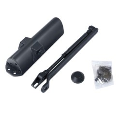 Cierra Puertas Con Retenedor Fuerza 4, Color Negro (Puertas 90/120 cm,)