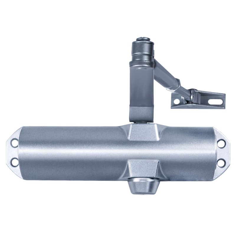 Cierra Puertas Con Retenedor Fuerza 4, Color Plata (Puertas 90/120 cm,)