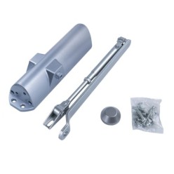 Cierra Puertas Con Retenedor Fuerza 4, Color Plata (Puertas 90/120 cm,)