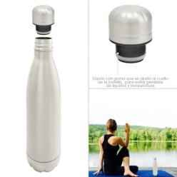 Botella Termica, Capacidad De 500 ML, Libre BPA,  Acero Inoxidable, Antigoteo