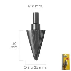 Fresa Conica Hss Ø 6-25 mm, Para Taladro / Fresadora