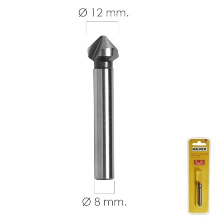 Fresa Vaciadora HSS Ø 12 mm, Para Taladro / Fresadora
