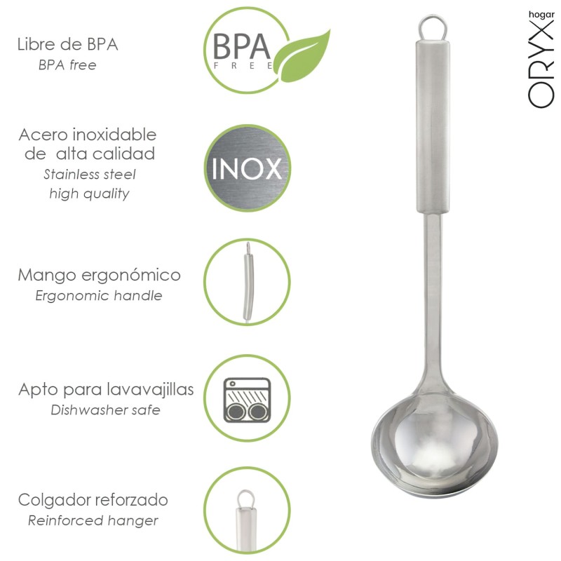 Cucharon Cocina Acero Inoxidable 9x33,5 (Alt,) cm,
