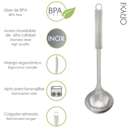 Cucharon Cocina Acero Inoxidable 9x33,5 (Alt,) cm,