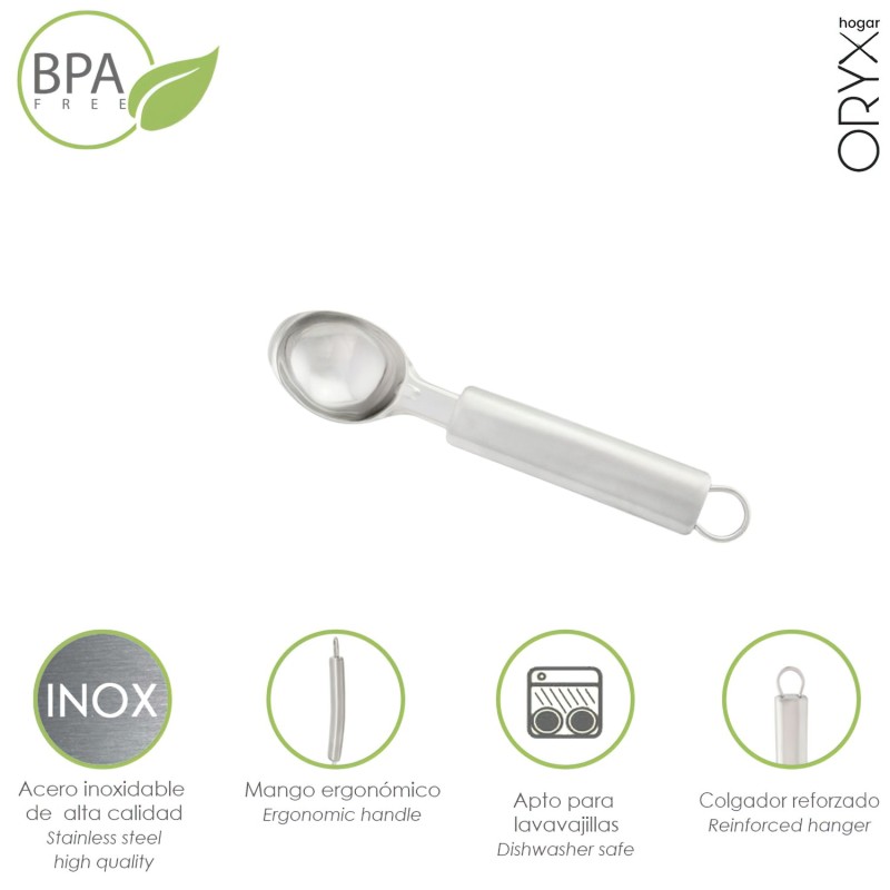 Cuchara Para Helados Acero Inoxidable 4 x 21,5 (Alt) cm,