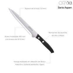 Cuchillo Aspen Cocinero / Chef Hoja Acero Inoxidable 20 cm, Negro