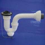 Sifon Curvo Extensible T-32-F Multiorientable  1 1/2, con Válvula y Tapón, al por Mayor | Almacén de Ferretería