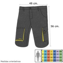 Pantalones Cortos DeTrabajo, Multibolsillos, Resistentes, Gris/Amarillo Talla 54/56 XXL
