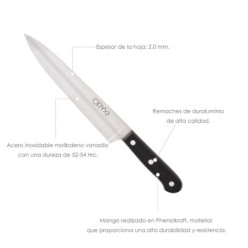 Cuchillo Grenoble Cocinero / Chef Hoja Acero Inoxidable 20 cm, Negro
