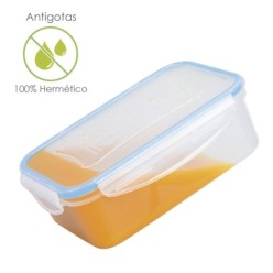 Recipiente Hermetico Plastico Rectangular 500 ml, 15,5x10,5x5,5 (Alt,) cm,