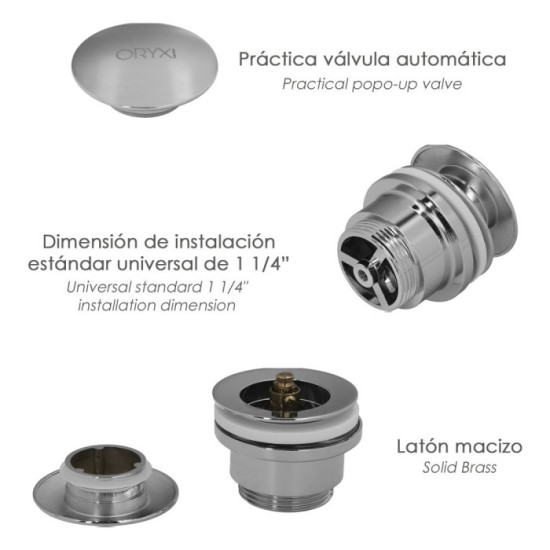 Valvula Lavabo Clic Clac 1 1/4" al por Mayor | Almacén de Ferretería