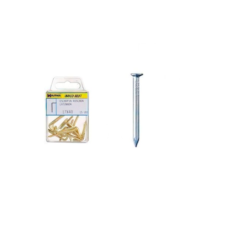 Punta Acero Cabeza Plana Zincada 1,50x15 mm, 100 unidades