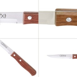Cuchillo Montana Patatero Hoja Acero Inoxidable 9 cm, Mango madera (Blister 3 piezas)