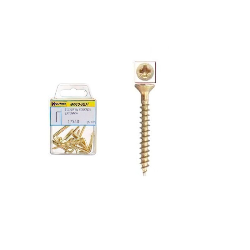 Tornillo Cabeza Plana Pozidriv Bicromatado 4,0x40 mm, 15 unidades