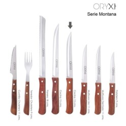 Cuchillo Montana Cocina Hoja Acero Inoxidable 13 cm, Mango Madera