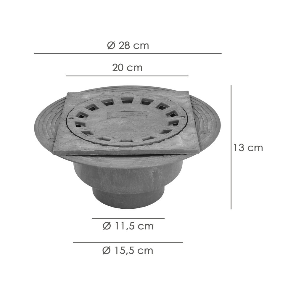 Caldereta Sifonica Pvc 200x200 mm, / Salida Ø 90-110 mm, al por Mayor | Almacén de Ferretería