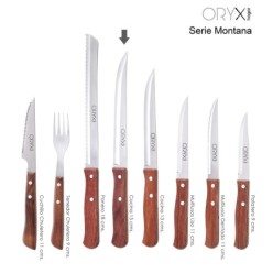 Cuchillo Montana Cocina Hoja Acero Inoxidable 15 cm, Mango Madera