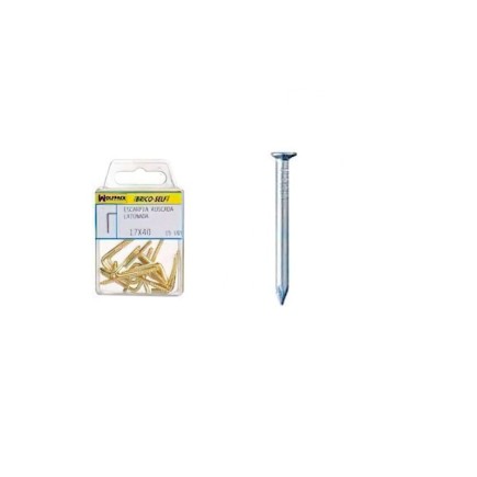 Punta Acero Cabeza Plana Zincada 2,50x30 mm, 30 unidades