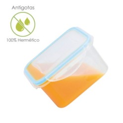 Recipiente Hermetico Plastico Cuadrado 1200 ml,  15x15x8 (Alt,) cm,