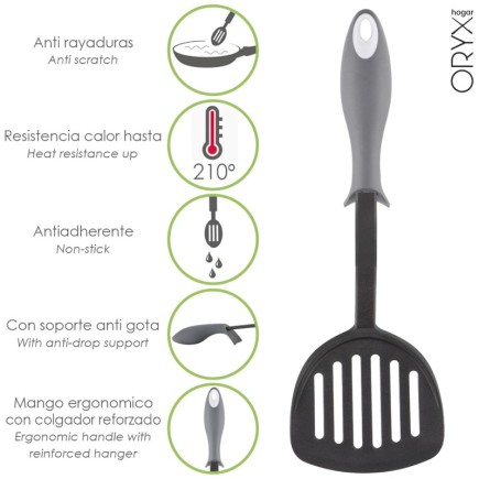 Espatula Rasera Cocina Nylon Con Mango Antigotas Engomado 34,5 x 11 cm,