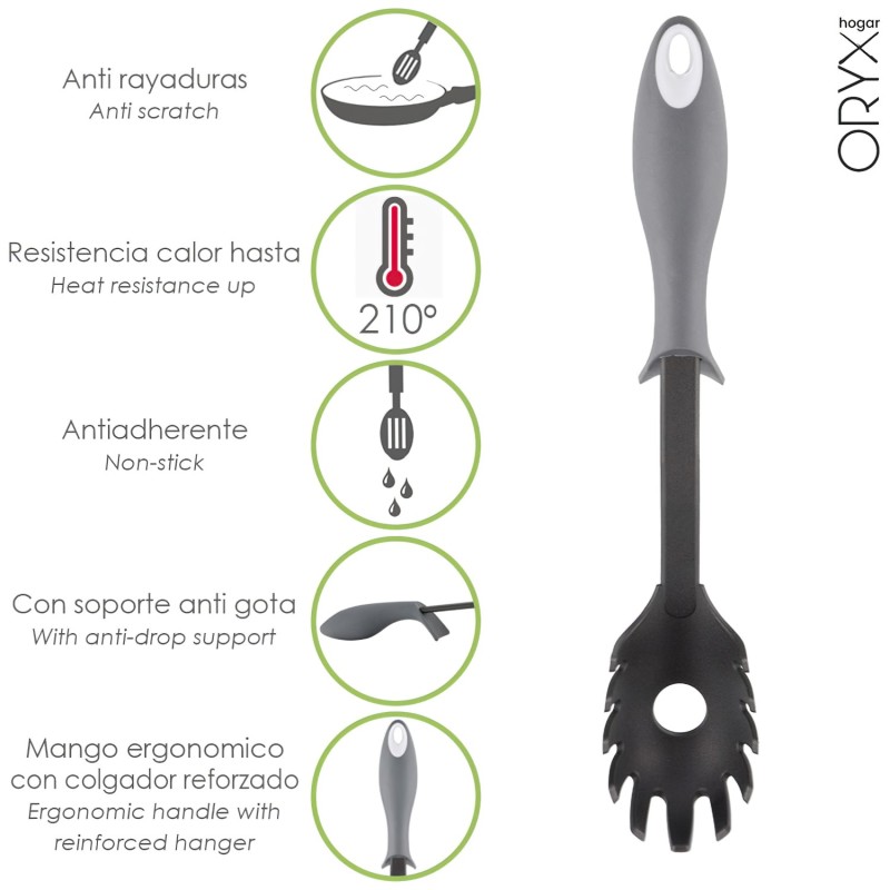 Servidor Espaguetis Nylon Con mango Antigotas Engomado 31,5 x 6 cm,