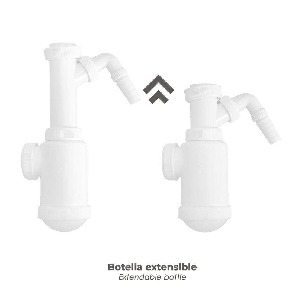 Sifon Botella Extensible T-4-T  1  1/2 Toma Lavadora al por Mayor | Almacén de Ferretería