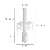 Sifon Botella Extensible 1 1/2"  Salida Ø 40mm  2 Tomas Lavadora al por Mayor | Almacén de Ferretería