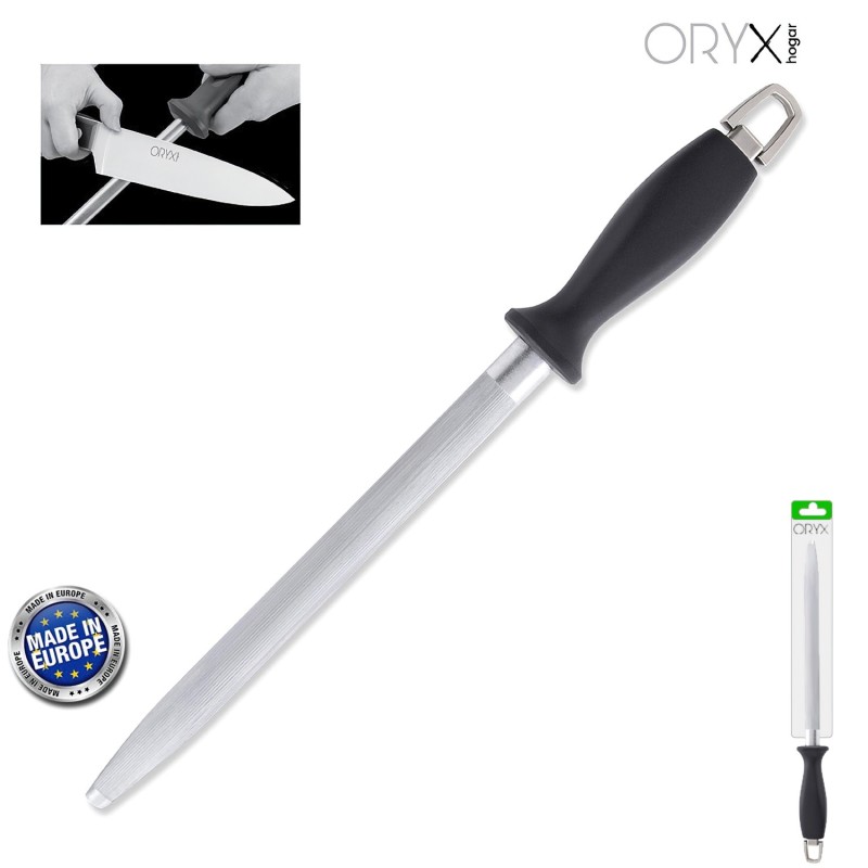 Chaira Afiladora Ovalada 25 cm, Negra,