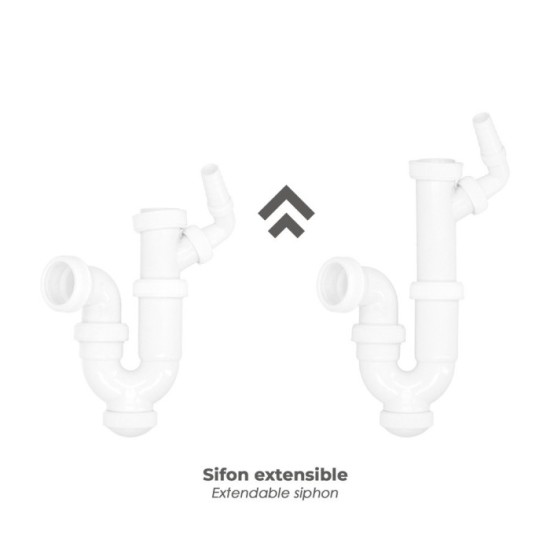 Sifon Curvo Extensible Con Toma Lavadora  1 1/2" Ø 40 Mm, al por Mayor | Almacén de Ferretería