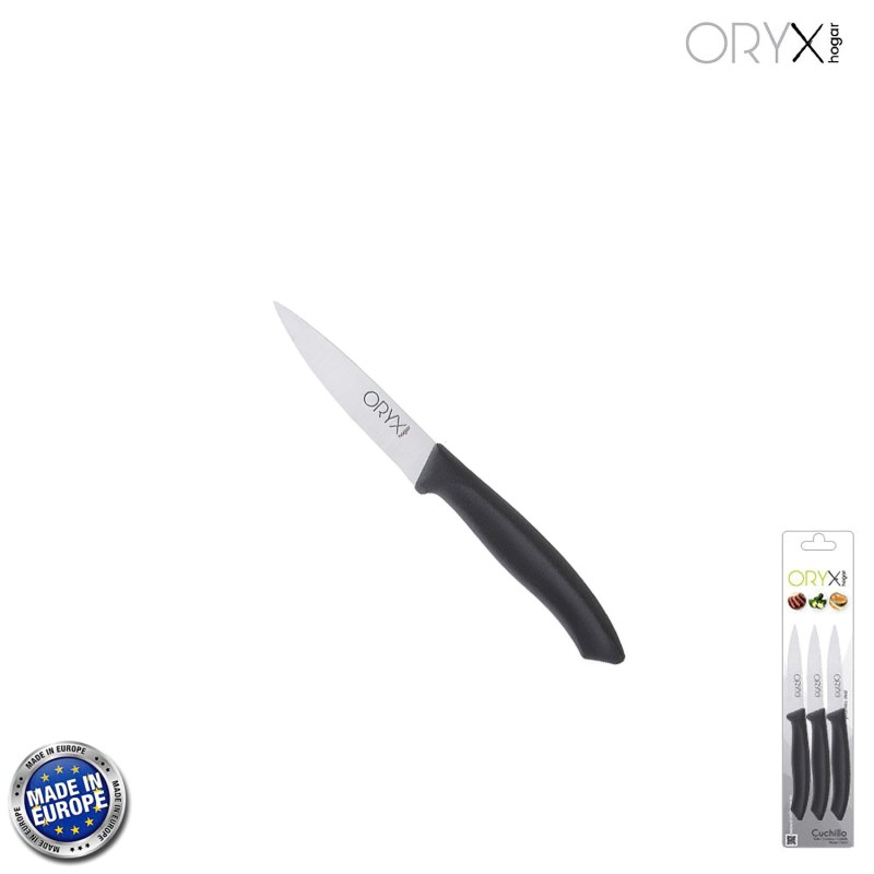 Cuchillo Nuuk Mondador Hoja Acero Inoxidable 9 cm, Negro (Blister 3 Piezas)