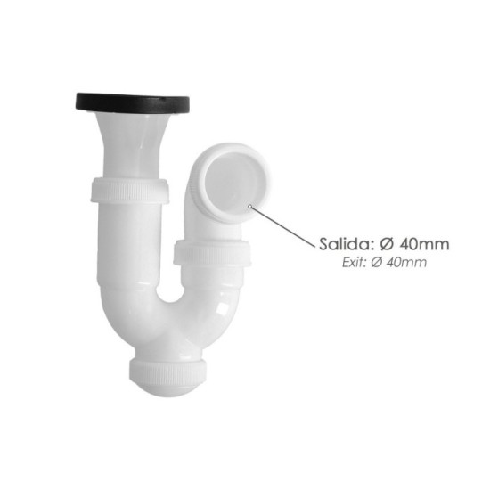 Sifon Curvo Extensible Con Valvula y Tapon 1 1/2" Ø 40 Mm al por Mayor | Almacén de Ferretería