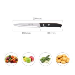 Cuchillo Aspen Verduras Hoja Acero Inoxidable 15 cm, Negro