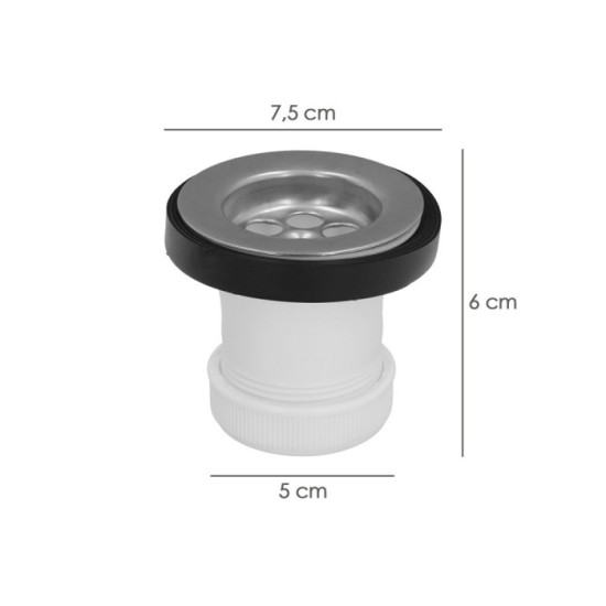Válvula Lavabo / Bide Con Tapa  y Cadena 1 1/2" Salida Ø 40 Mm al por Mayor | Almacén de Ferretería