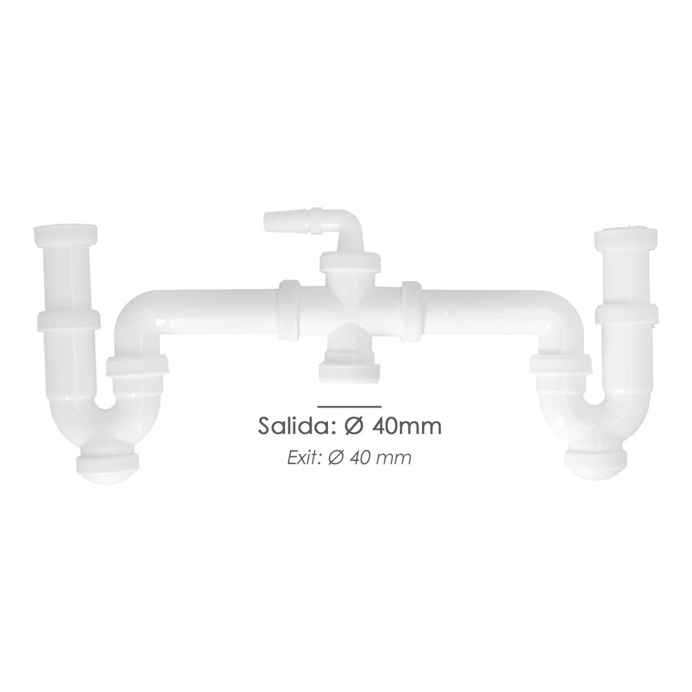 Sifon Doble Con Racor 1 1/2" Salida Ø 40 Mm Extensible al por Mayor | Almacén de Ferretería