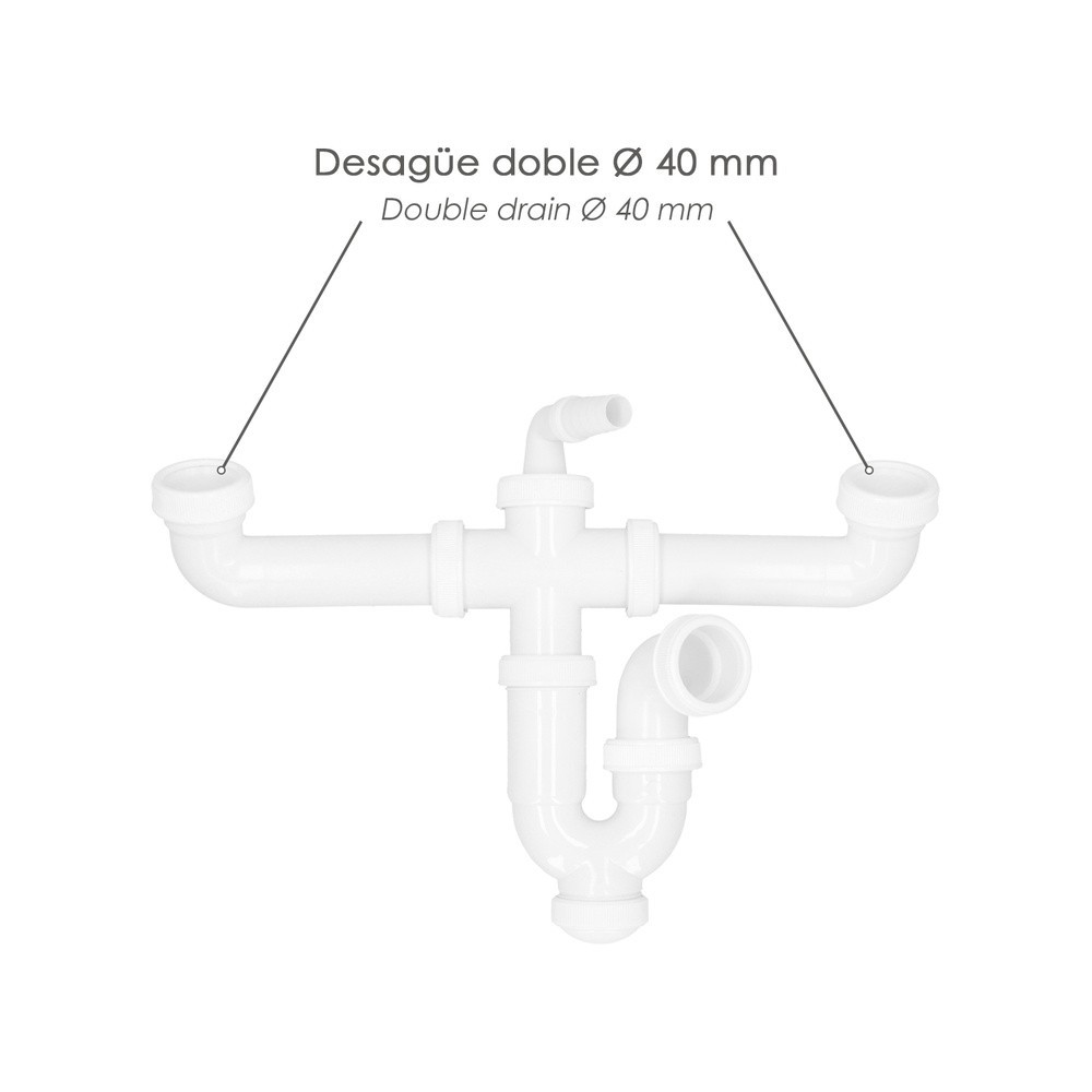 Sifon Doble Con Doble Evacuacion 1 1/2" Ø 40mm al por Mayor | Almacén de Ferretería