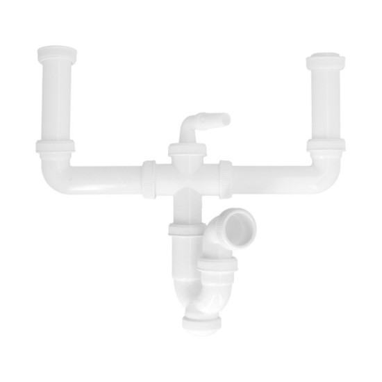 Sifon Doble Extensible Con Dos Evacuaciones  1 1/2" Salida De Ø 40 Mm al por Mayor | Almacén de Ferretería