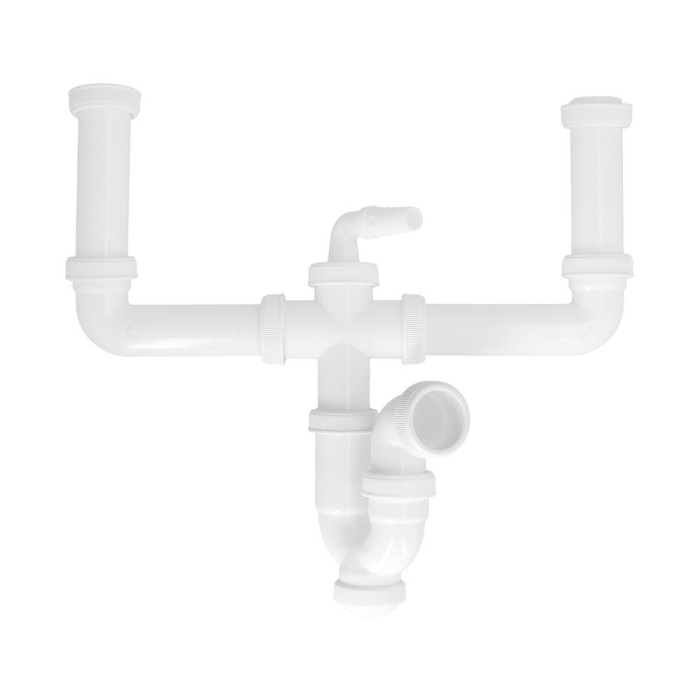 Sifon Doble Extensible Con Dos Evacuaciones  1 1/2" Salida De Ø 40 Mm al por Mayor | Almacén de Ferretería