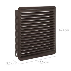 Rejilla Ventilación Empotrar  17x17 cm, Aluminio Marron