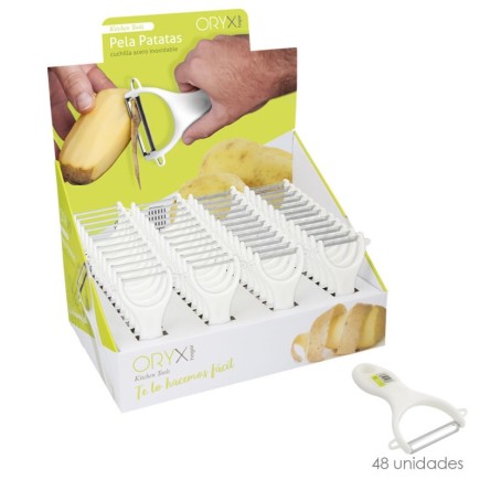 Pelapatatas Con mango Plastico Cuchilla Acero Inoxidable 7,8 x 13 (Alt,) cm,