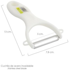 Pelapatatas Con mango Plastico Cuchilla Acero Inoxidable 7,8 x 13 (Alt,) cm,
