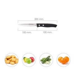 Cuchillo Aspen Patatero Hoja Acero Inoxidable 10 cm, Negro